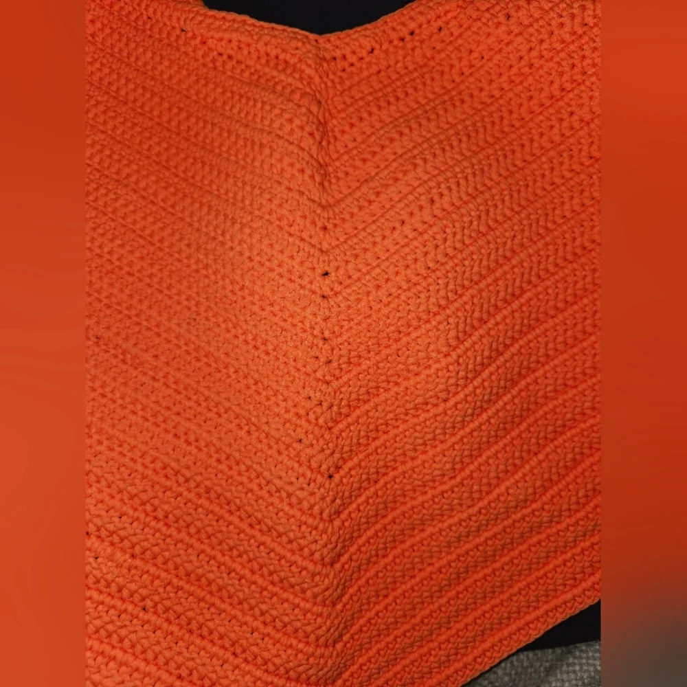 NWT SKIMS CROCHET SWIM HANDKERCHIEF HALTER TOP ORANGE 3X 2X Adjustable